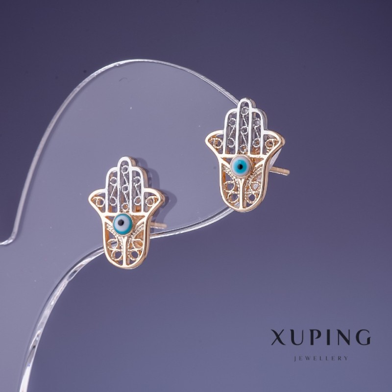 Orecchini Xuping Palmo 14x11 mm doratura 18K
