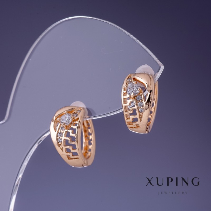 Orecchini Xuping 8×14 mm dorati in oro 18K