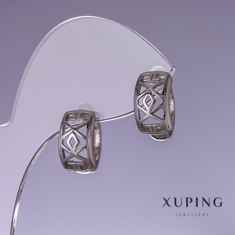 Orecchini Xuping rodio 8x14 mm
