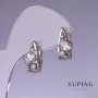 Orecchini Xuping con zirconi bianchi rodiati 17x8 mm