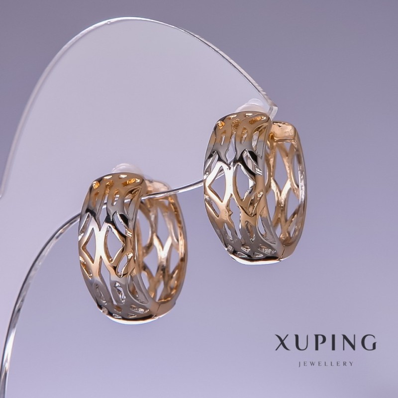Orecchini Xuping placcati oro 18 kt e rodio 20x8 mm