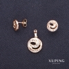 Orecchini e pendente Xuping 13×15 mm, diametro 12 mm, doratura in oro 18 carati