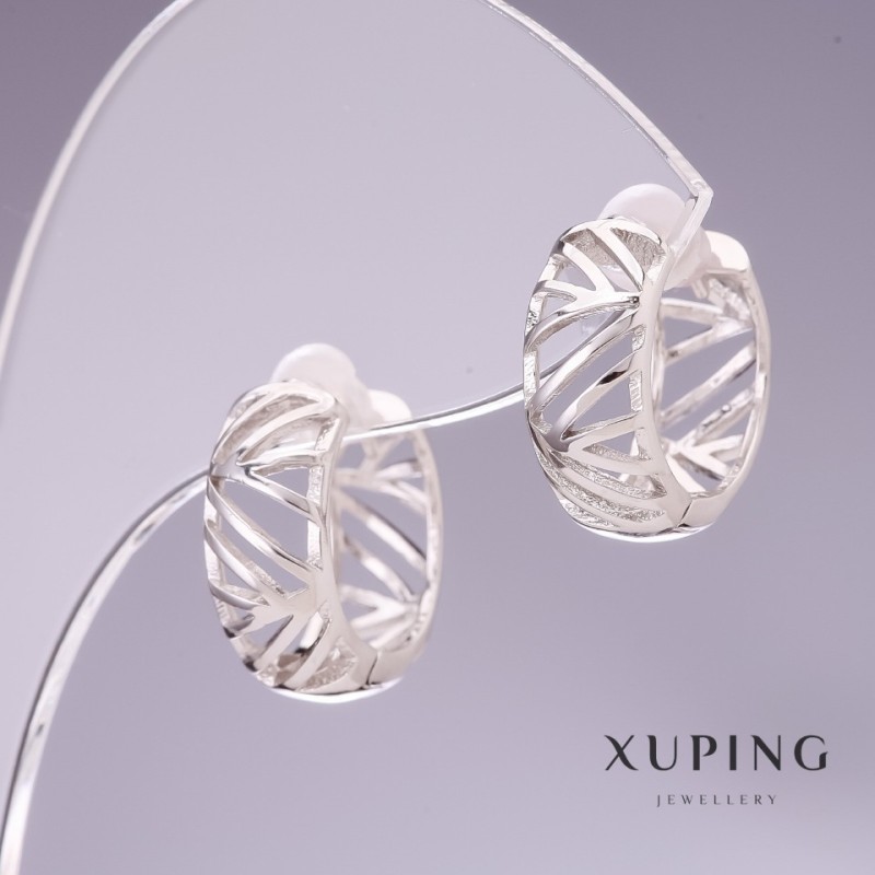 Orecchini Xuping rodiati 16×7 mm