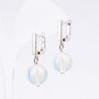 Orecchini «Elegante» con pietra lunare, diametro 14 mm, lunghezza 3 cm