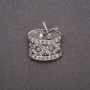 Spilla Tamburo con strass in metallo grigio