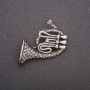 Spilla «Tromba in strass» metallo grigio 42×45 mm