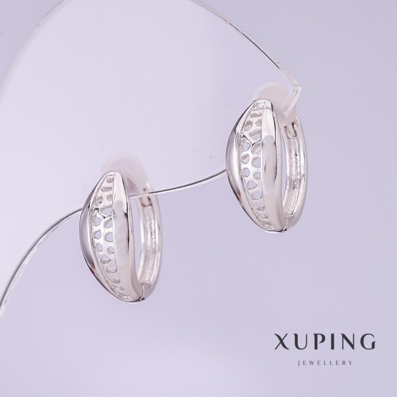 Orecchini Xuping rodiati 14×6 mm