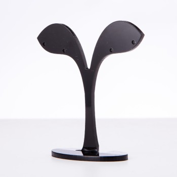 Supporto per gioielli in plastica nera, altezza 8 cm, larghezza 8 cm