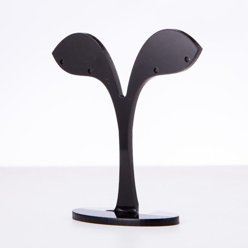 Supporto per gioielli in plastica nera, altezza 8 cm, larghezza 8 cm