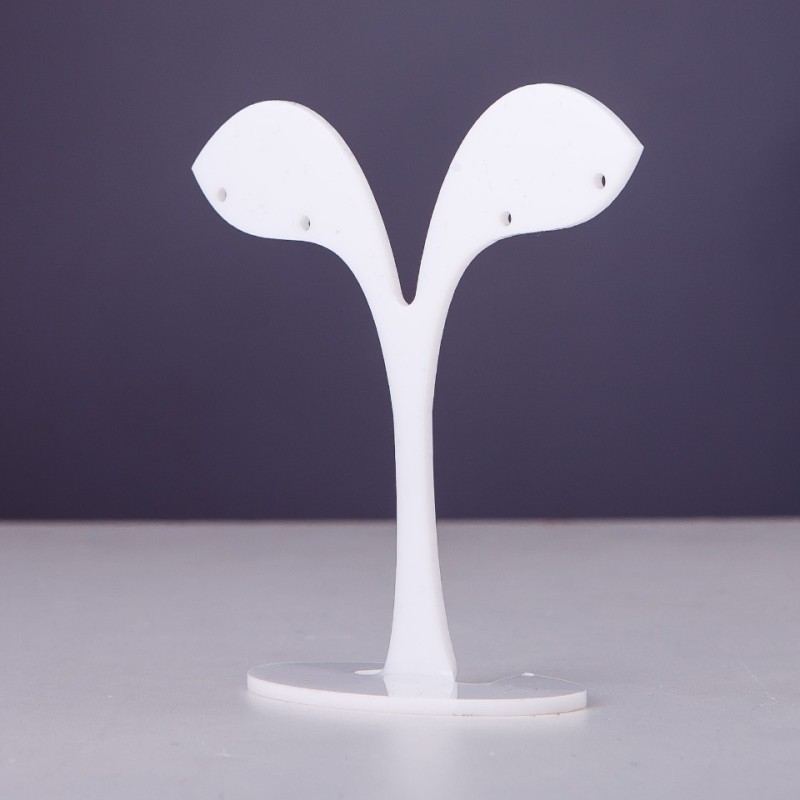Supporto per gioielli in plastica bianca, altezza 7 cm, larghezza 7 cm