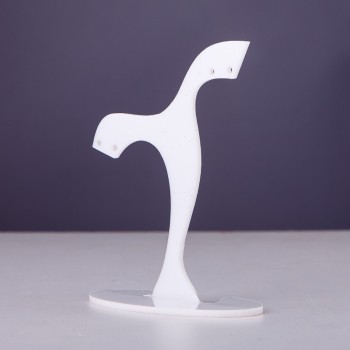 Supporto per bigiotteria in plastica bianca, altezza 7 cm, larghezza 7 cm