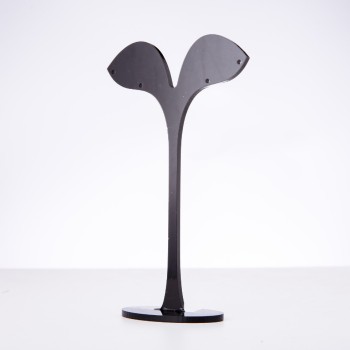 Supporto per gioielli in plastica nera, altezza 132 mm, larghezza 80 mm, profondità 30 mm