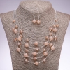 Set orecchini e collana polvere stellare «Sulle corde dell'anima» perline champagne, diametro 5-10 mm, lunghezza 45-50 cm