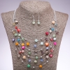 Confezione orecchini e collana «Sulle corde dell'anima» perle di madreperla multicolore, diametro 7 mm e 5 mm, lunghezza 45–50 cm