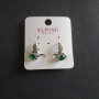 Orecchini Xuping con zirconi verdi 17×13 mm rodio