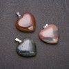 Pendente «Cuore» in agata muschiata naturale 28×19×19 mm (+-)