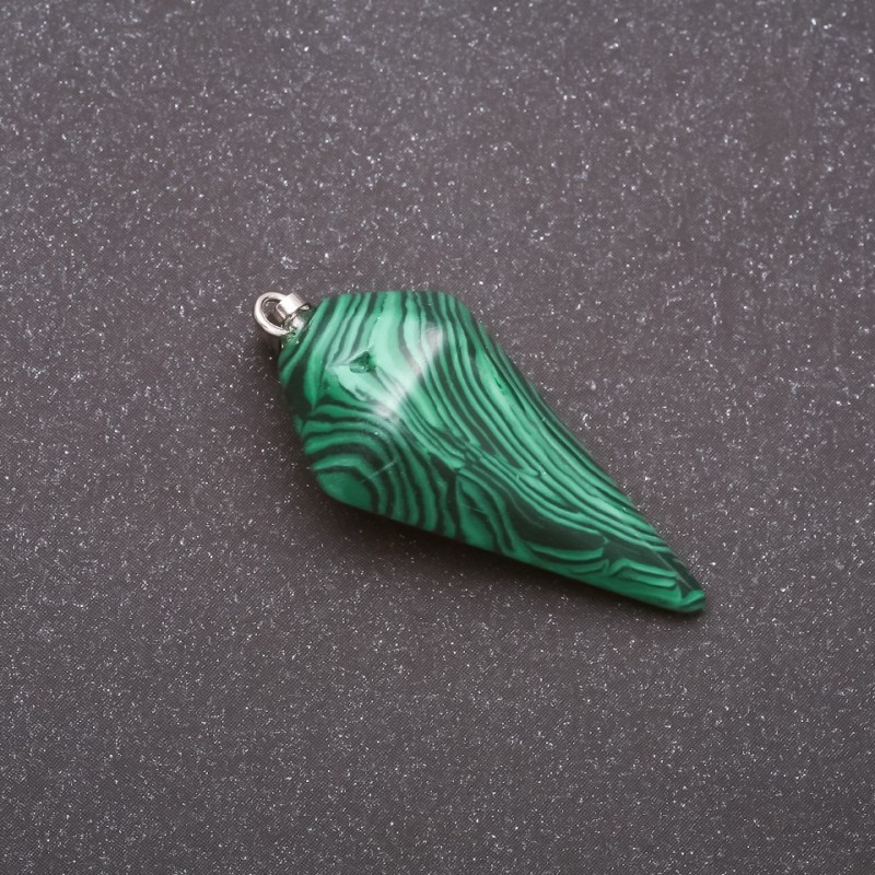 Pendente «Pendolo» in malachite naturale 40×30×13 mm