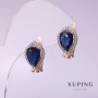 Orecchini Xuping con pietre blu 10×14 mm doratura 18K