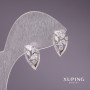 Orecchini Xuping con pietre bianche rodiate 9x15 mm