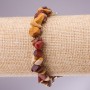 Bracciale elastico in jasper Mookaite, granuli 5–8 mm, lunghezza 18 cm