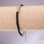 Bracciale filo nero con perline, diametro 6 mm, lunghezza 17–21 cm