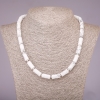 Collana in pietra naturale kaolinite cilindri, diametro 8x17 mm, lunghezza 45 cm