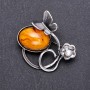 Spilla farfalla forgiata «Ambra» metallo grigio 47×47 mm