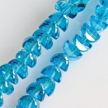 Perline di cristallo azzurre in stile Swarovski, diametro 6x4 mm, filo lungo 50 cm