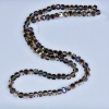 Perline di cristallo stile Swarovski Champagne, sfaccettate con rivestimento viola-benzina, diametro 5×4 mm, filo di 48 cm