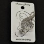 Orecchino a clip in metallo bianco, lunghezza 42 mm
