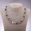 Collana in quarzo rutilato «hairy» granuli, diametro 7 mm, lunghezza 45 cm