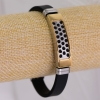 Bracciale in gomma con piastra in acciaio, spessore 10 mm, lunghezza 21 cm