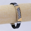 Bracciale in gomma con piastra in acciaio, spessore 10 mm, lunghezza 21 cm