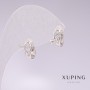 Orecchini Xuping rodio con strass bianchi 8x10 mm