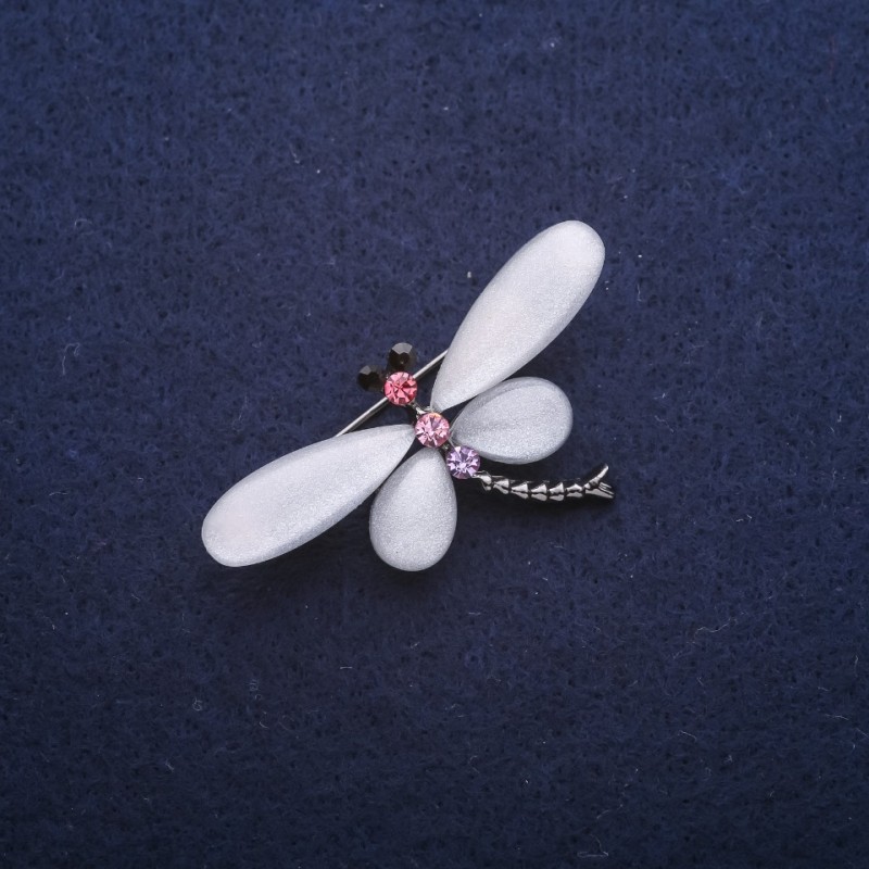 Spilla Libellula 45x25 mm bianca
