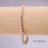 Bracciale Xuping con pietre bianche «Infinito», spessore 4 mm, lunghezza 17–19 cm, placcato oro con catena estensibile