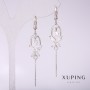 Orecchini Xuping rodiati con pietre bianche 55x10 mm