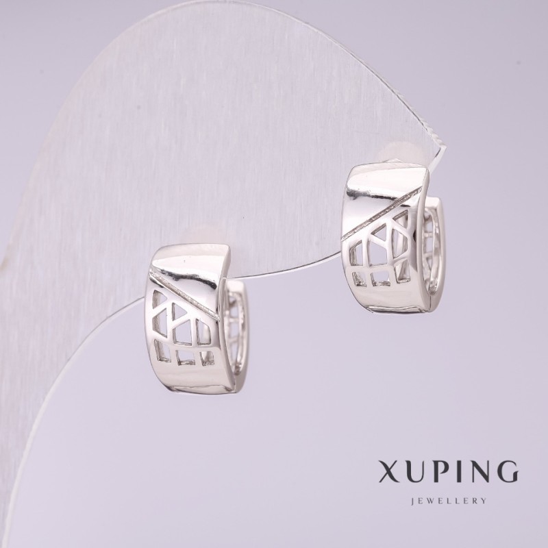 Orecchini Xuping rodiati 12×7 mm
