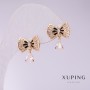 Orecchini in argento 925 con fiocchi dorati 13×15 mm
