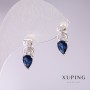 Orecchini Xuping con pietre blu 15x5 mm rodiati
