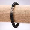 Braccialetto elastico Schungite (artificiale) a forma di manubrio, diametro 10 mm, lunghezza 18 cm +