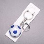 Portachiavi Sport Pallone da calcio 3D blu, lunghezza 10 cm