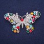 Spilla Farfalla con Strass, Argento, 57 × 34 mm