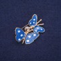 Spilla a farfalle smalto colore blu 32×26 mm metallo giallo