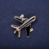 Spilla Aereo smalto nero, base in metallo giallo, 45×40 mm