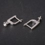 Ganci per orecchini con perno 15×20×2 mm, metallo argentato, prezzo per paio