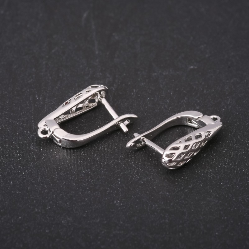 Ganci per orecchini 17x5 mm metallo argentato prezzo per coppia