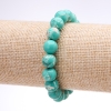 Bracciale in varisite pressato, sferetta verde liscia, diametro 10 mm, lunghezza 18 cm, con elastico