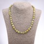 Collana in turchese giallo con sfere lise, diametro 8 mm, lunghezza 46 cm