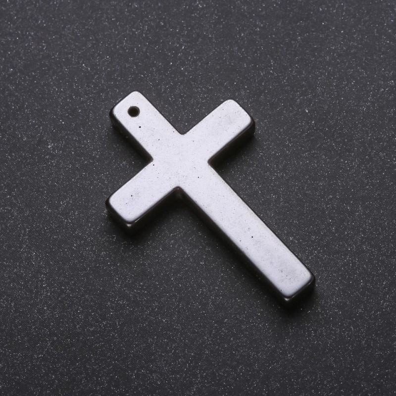 Ciondolo Croce in ematite 27×43×4 mm